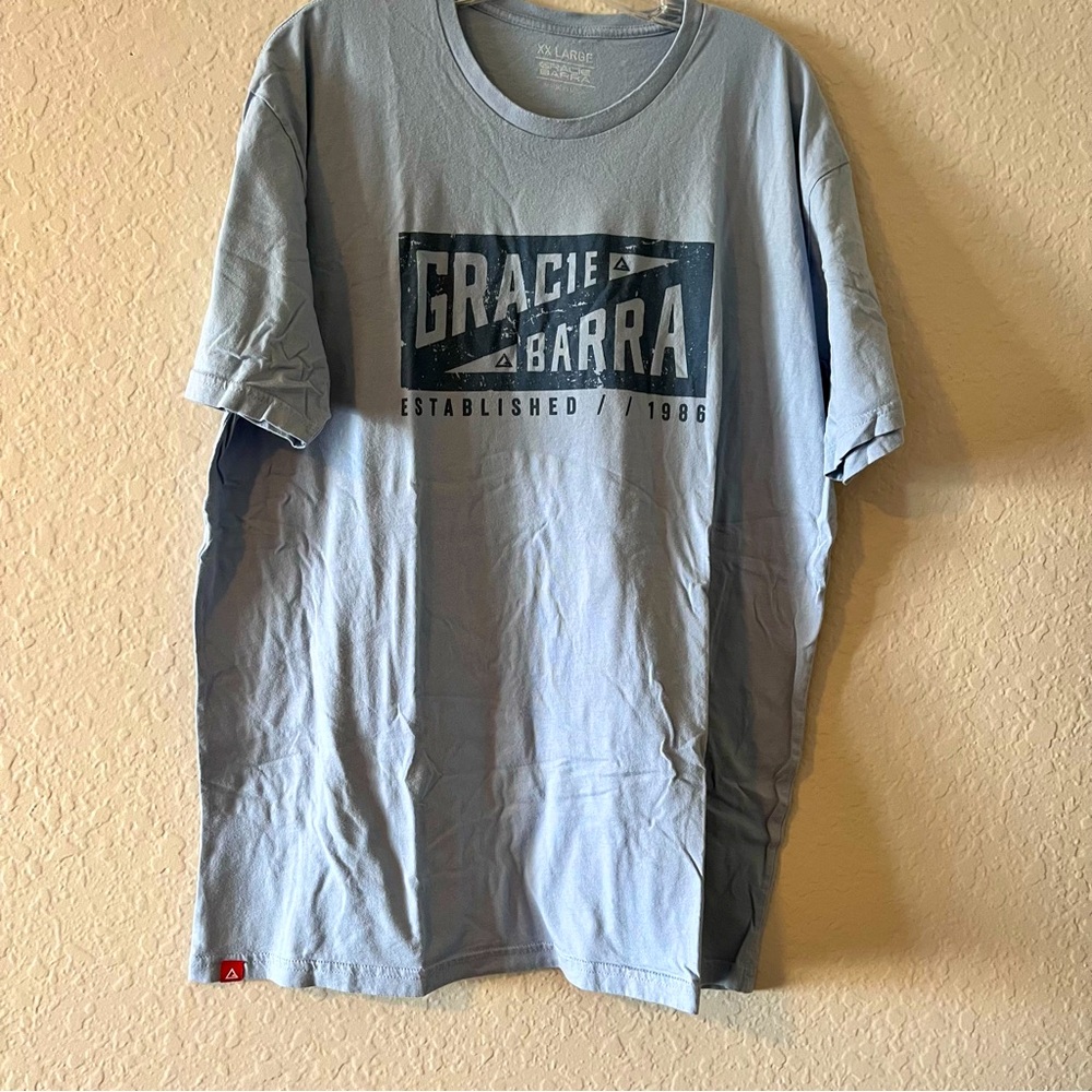 Gracie Barra Jiu Jitsu Men’s Light Blue Short Sleeve T Shirt Size 2XL